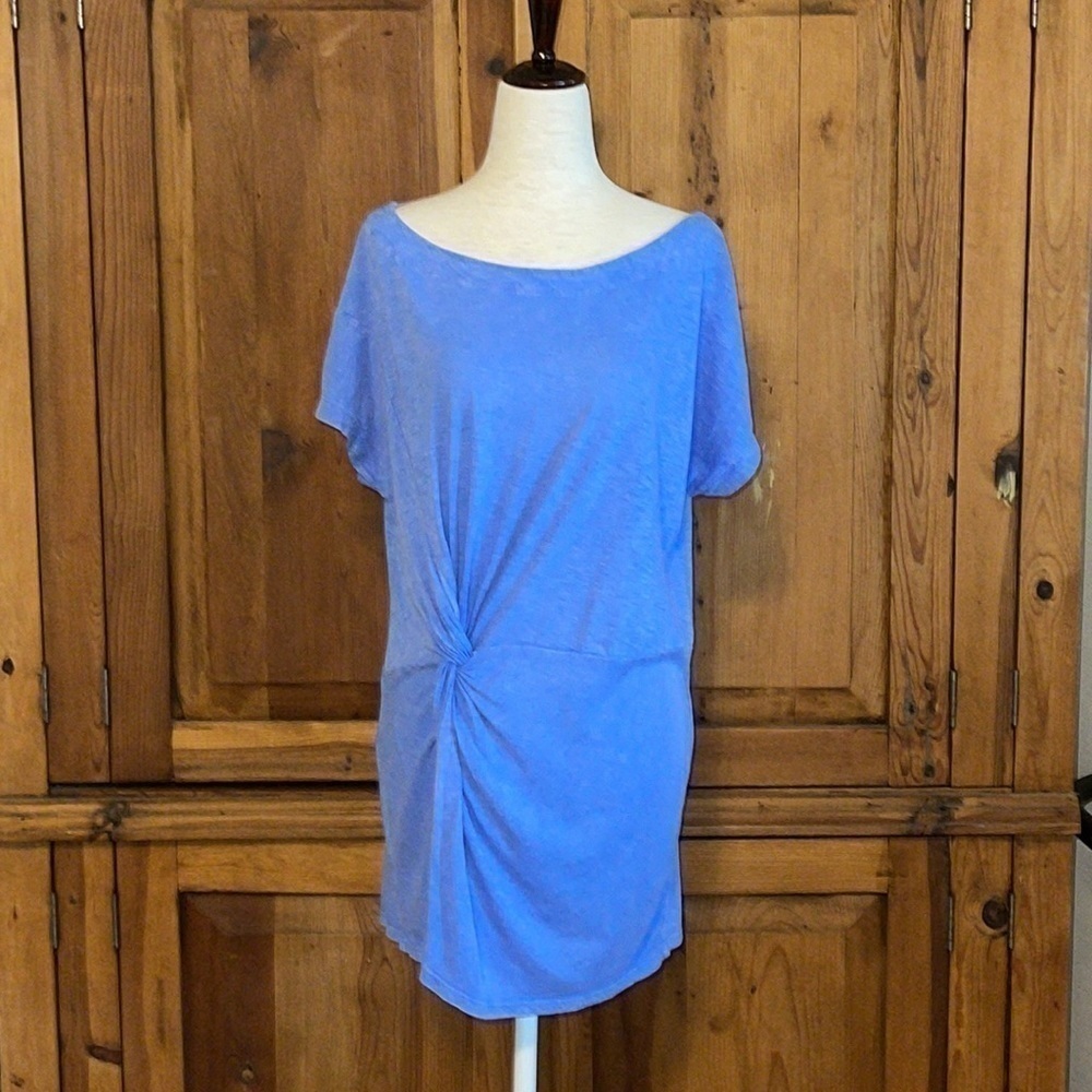 Anthropologie Blue Twist Knot Tee Blouse Sz. S